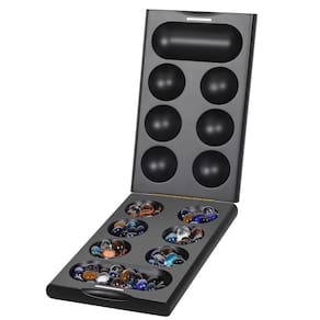 Jogo de tabuleiro Mancala ELONGDI de madeira com 48 + 24 pedras de vidro