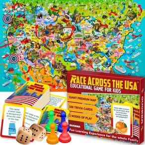 Jogo de tabuleiro QUOKKA Race Across the USA 1-10 jogadores +6 anos