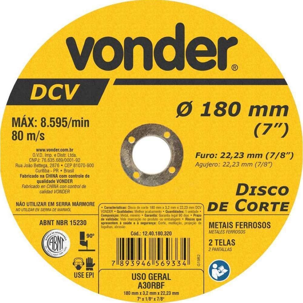 Disco De Corte 180,0X3,2X22,23 Dcv Vonder