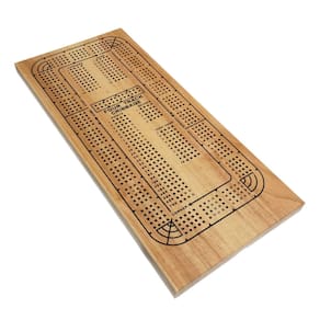 Cribbage Board WE Games para 4 jogadores de madeira com pinos de plástico
