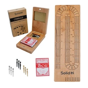 Conjunto de jogos de tabuleiro Cribbage Solid H dobrável com viagem de armazenamento