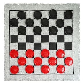 Jogo de tabuleiro Giant Checkers SEETOOOGAMES Tapete reversível 3 em 1
