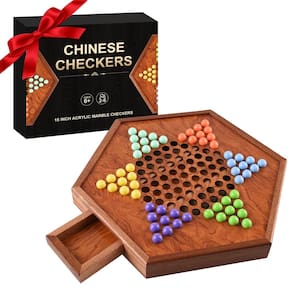 Jogo de tabuleiro de damas chinês SZYMWS 15 Large com 72 bolinhas