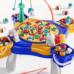 Brinquedo magnético para jogos de pesca NIPLOOOW com 48 peixes e 8 pólos para crianças de 3 a 5