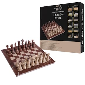 Conjunto de xadrez Marble Hives Marina & Virona 38x38cm com tabuleiro