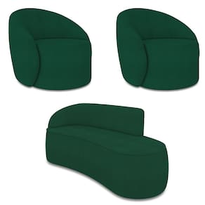 Sofá 3 Lugares Orgânico 180cm Morgan e 2 Poltronas Lua Bouclê D03 - D`Rossi