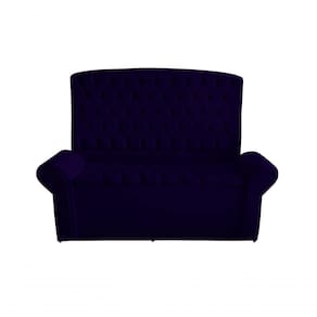 Kit Dubaí Cabeceira De Cama Box Casal E Recamier Baú Solteiro 90 Cm Suede Azul Marinho Eli Móveis