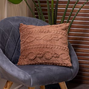 Capa de Almofada Zurique em Manta Trançada Alto Relevo Plush Fleece Flannel 45cm x 45cm - Decoração Luxo para Inverno