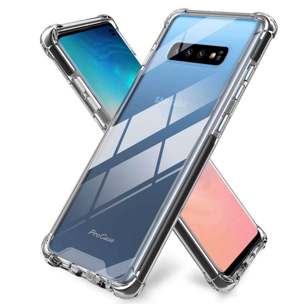 Capa ProCase Galaxy S10 Clear TPU com cantos reforçados
