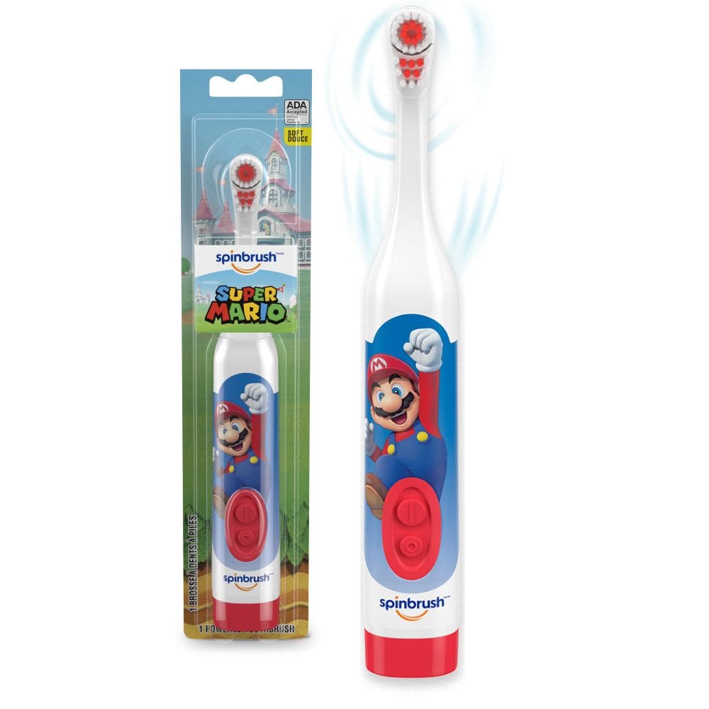 Escova de dentes com bateria elétrica Spinbrush Super Mario Kids