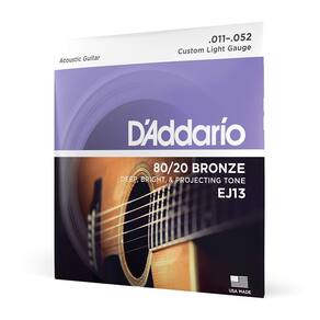 Cordas de guitarra D`Addario EJ13 80/20 Bronze Custom Light