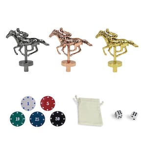 Conjunto de jogos de corrida de cavalos Grhonior Colored Metal Horses com acessórios