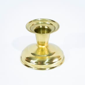 Castiçal Dourado de Latão Suporte 1 Vela Igreja Comum 6cm