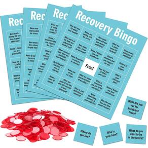 Jogo de bingo de recuperação Simgoing com 24 cartas e 600 clipes cruzados
