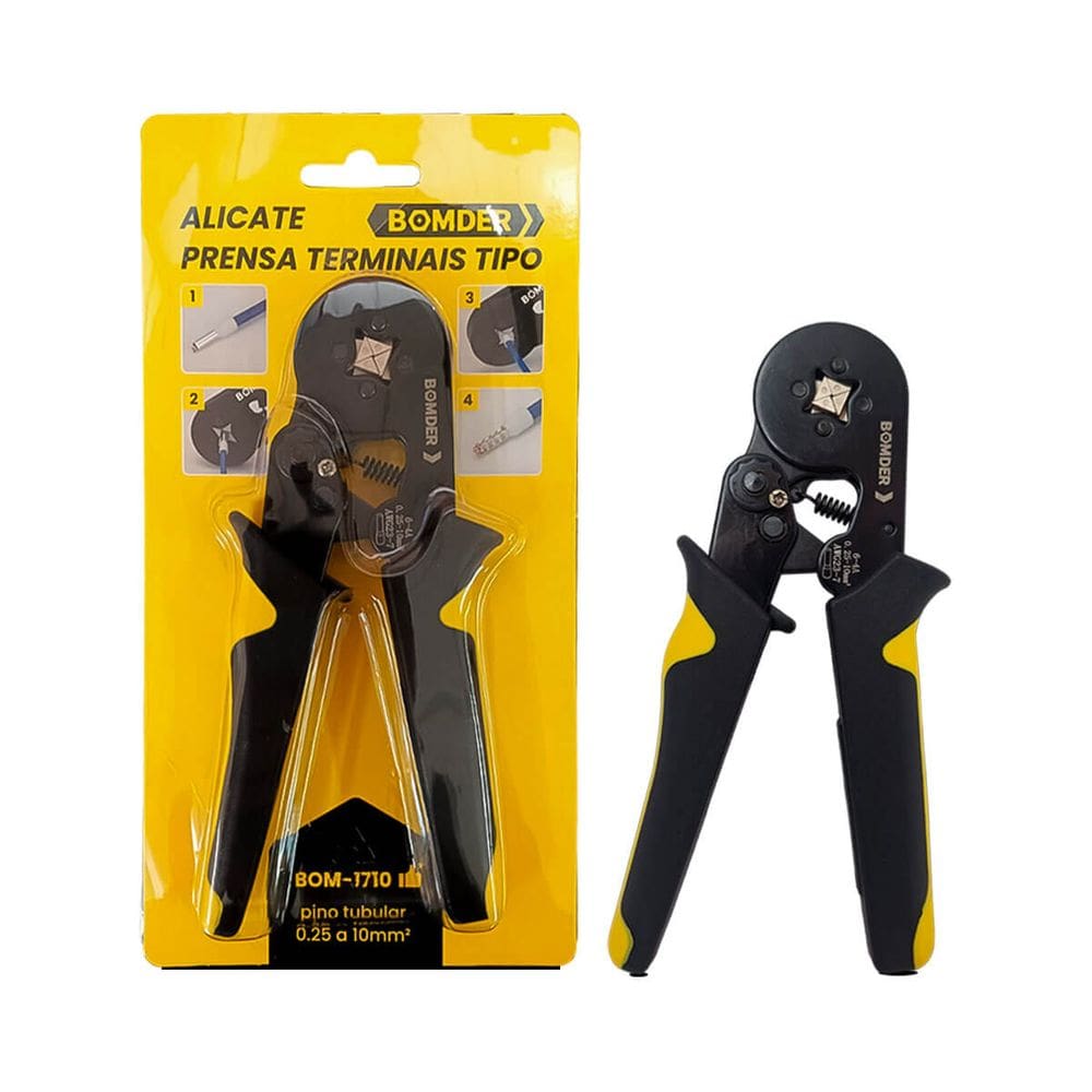 Alicate de Crimpagem para Terminais de Fio 0,25mm² a 10mm² Bomder