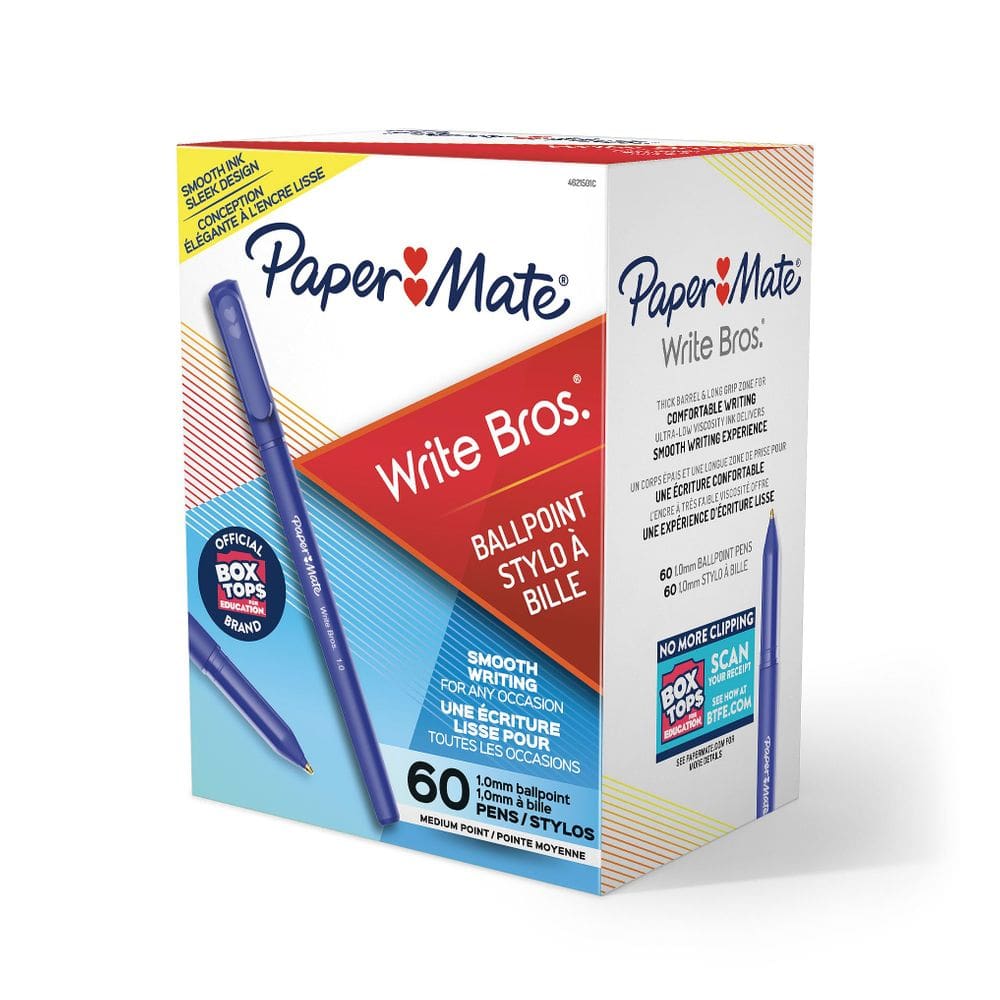 Canetas esferográficas Paper Mate Write Bros Blue Ink 60 unidades