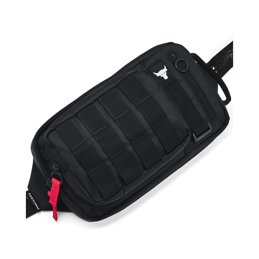 Bolsa de cintura Under Armour Project Rock para homens preta/branca