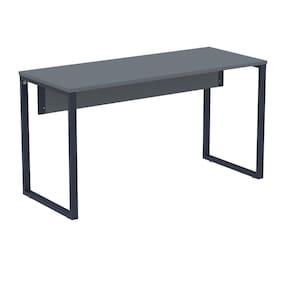 Mesa Escritório P25 TUB Pandin 120 cm (larg) Tampo MDP Grafito Pé Aço Tubular Azul Del Rey
