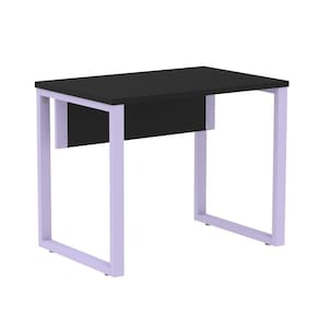 Mesa Escritório P25 TUB Pandin 90 cm (Larg) Tampo MDP Preto Pé Aço Tubular Lilás