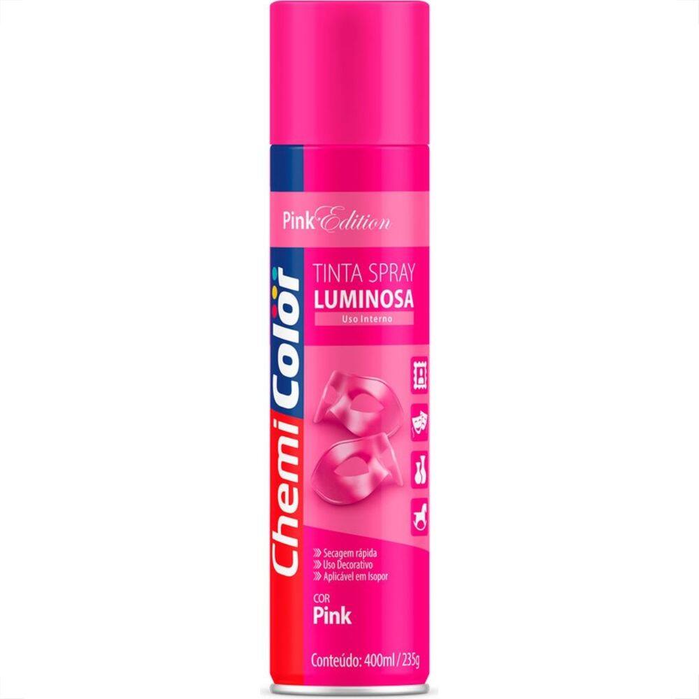 Tinta Spray Chemicolor Luminescente Rosa Pink 400Ml