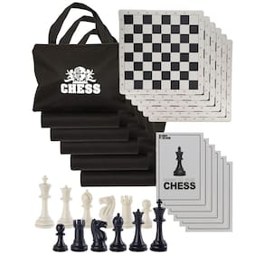 Conjunto de xadrez WE Games Tournament, tabuleiro de xadrez com 34 peças