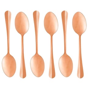 Conjunto Com 06 Colheres Para Mesa De Aço Inox Positano Rosé 18cm 1277 - Lyor