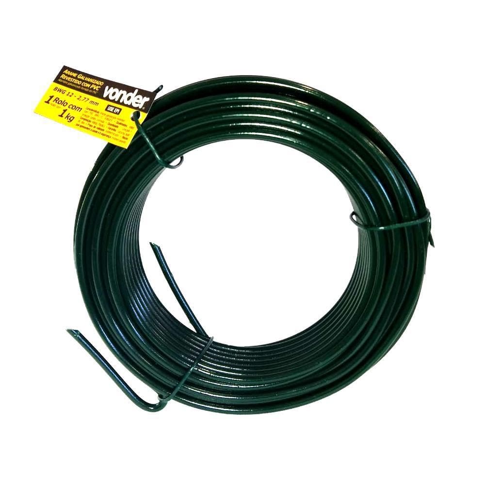 Arame Revestido Pvc Verde Bwg 12 Vonder