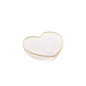 Bowl Vidro Borossilicato Com Borda Dourada Heart 28345 Bon Gourmet