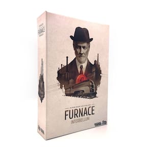 Jogo de tabuleiro Arcane Wonders Furnace: Interbellum com efeitos de texto