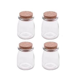 Conjunto 4 Porta Mantimentos Vidro 190ml Rolha 1990 - Lyor