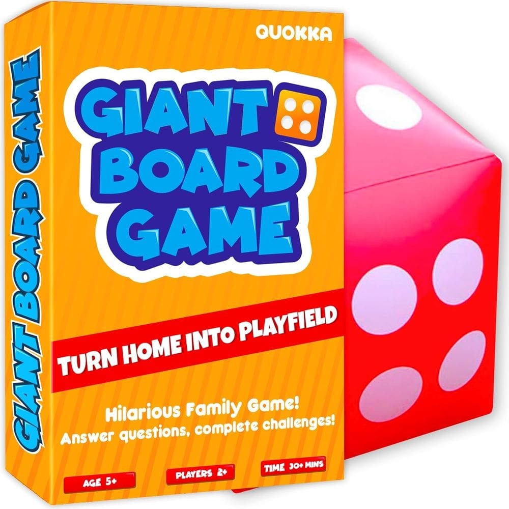 Jogo gigante ao ar livre QUOKKA para crianças de 8 a 12 anos com Jumbo Dice e 250 Chal.