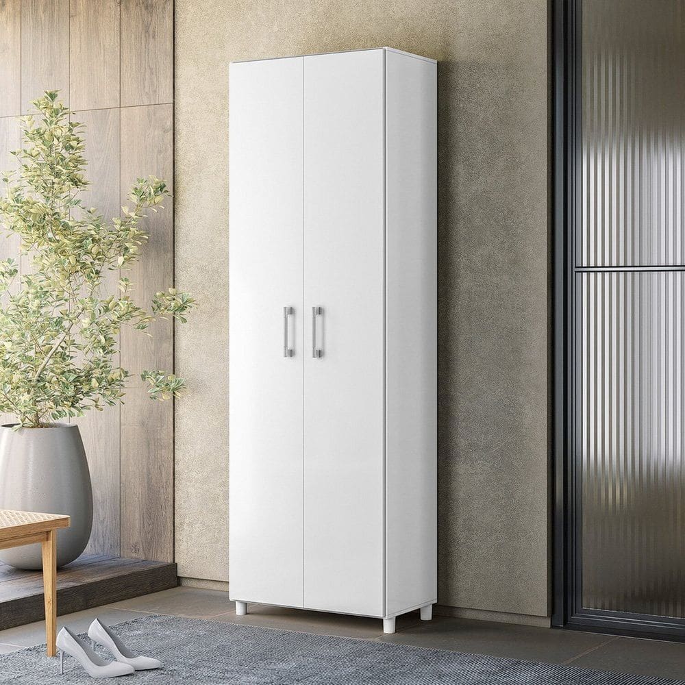 Armário Multiuso 2 Portas 61x186x35cm Nicioli Branco