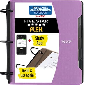 Caderno Five Star Flex, recarregável, regido pela faculdade, roxo