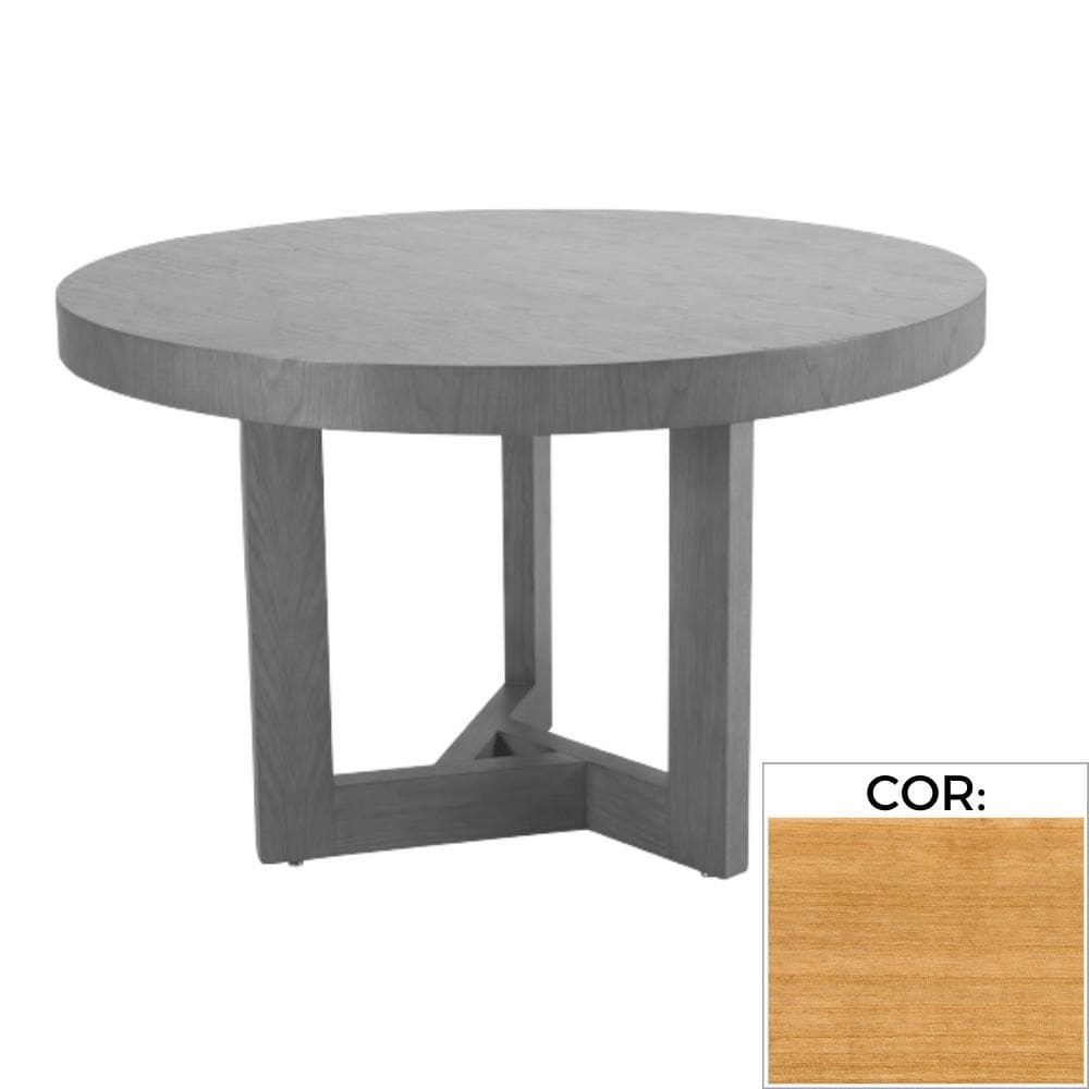 Mesa de Jantar MH-2490 Herval Redonda 120 cm Tampo Madeira Cinamomo Natural