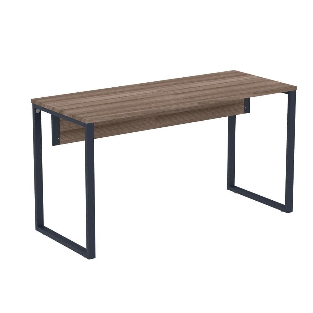 Mesa Escritório P25 TUB Pandin 120 cm (larg) Tampo MDP Walnut Pé Aço Tubular Azul Del Rey