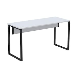 Mesa Escritório P25 TUB Pandin 170 cm (Larg) x 70 cm (Prof) Tampo MDP Cinza Pé Aço Tubular Azul