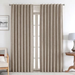 Cortinas Joydeco Blackout Linen 100% Blackout 240x245cm 2 painéis