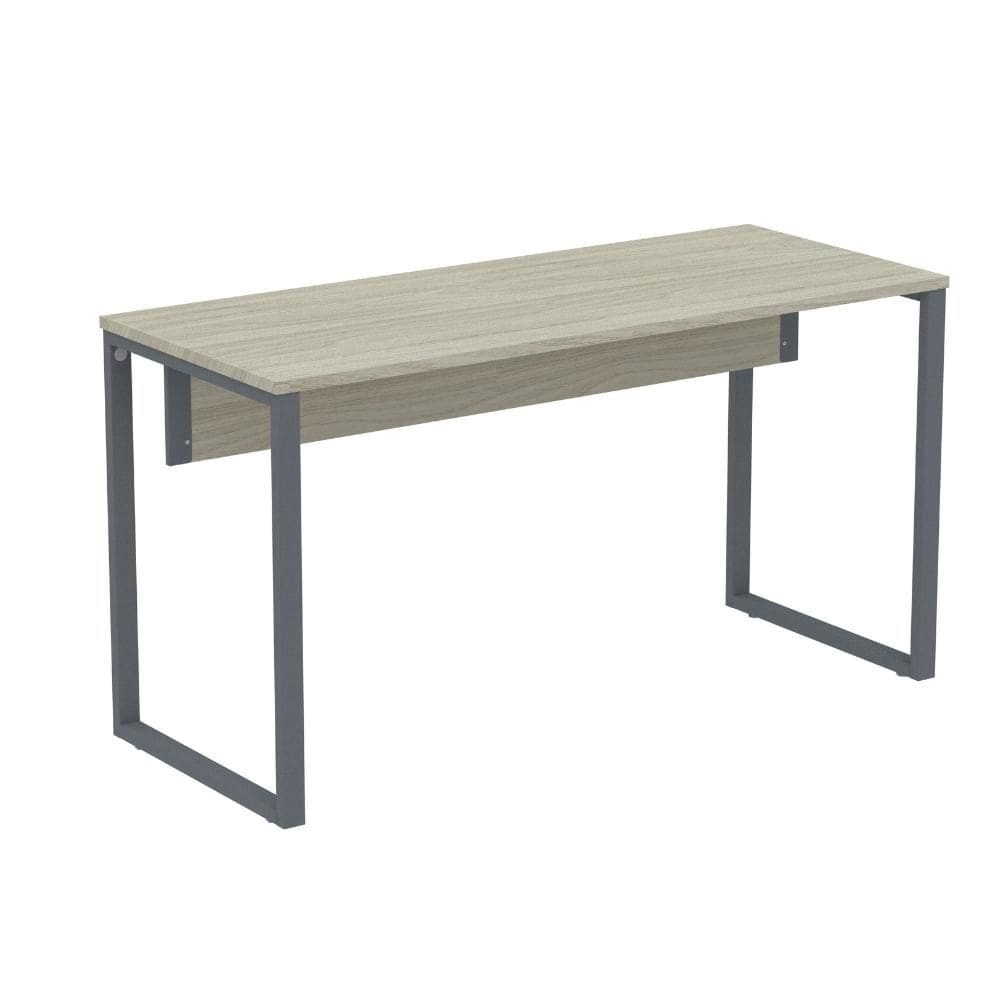 Mesa Escritório P25 TUB Pandin 120 cm (larg) Tampo MDP Nogueira Casablanca Pé Aço Tubular Grafito