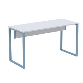 Mesa Escritório P25 TUB Pandin 120 cm (larg) Tampo MDP Cinza Pé Aço Tubular Azul Dali