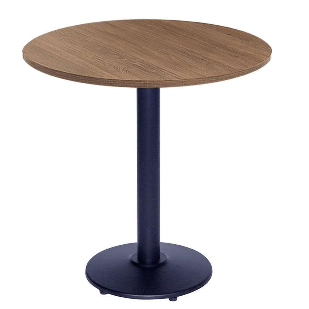Mesa Zeta 77,50 cm (Altura) com Tampo em MDP Redonda 80 cm Imbuia