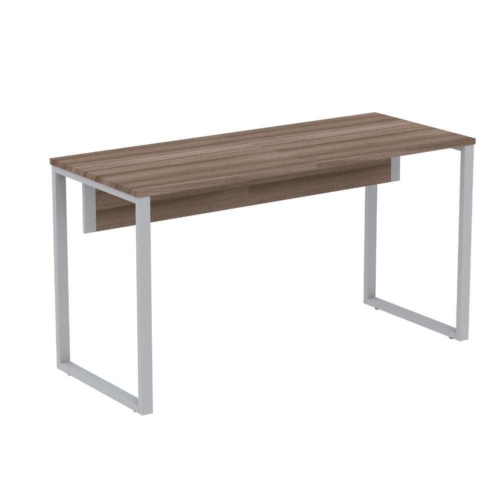 Mesa Escritório P25 TUB Pandin 120 cm (larg) Tampo MDP Walnut Pé Aço Tubular Cinza