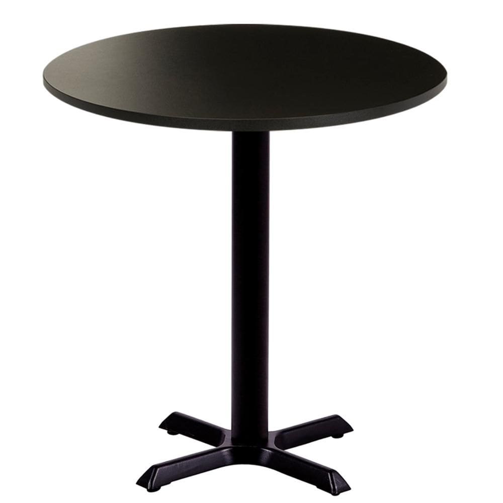 Mesa Ômega em Ferro Preto Pintura Eletrostática 74 cm (Altura) com Tampo em MDP Redonda 60 cm Cor Preto