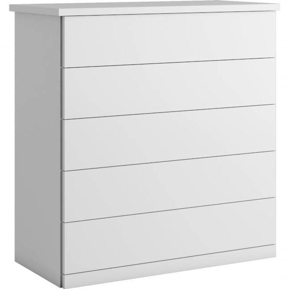 Cômoda Para Quarto 5 Gavetas Corrediças Telescópicas Capri-branco Bianchi Móveis