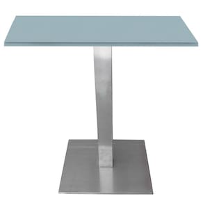 Mesa Alpha Inox 73,50 cm (Alt) Base Quadrada Tampo MDP Quadrado 80 cm (Larg) x 2,50 cm (Alt) Cinza