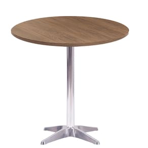 Mesa Delta 76,50 cm (Altura) com Tampo em MDP Redonda 70 cm Imbuia