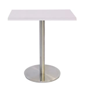 Mesa Bistrô Beta 112,50 cm (Altura) com Tampo em MDP Quadrado 80 cm Branco