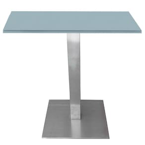 Mesa Alpha Inox 73,50 cm (Alt) Base Quadrada Tampo MDP Quadrado 60 cm (Larg) x 2,50 cm (Alt) Cinza
