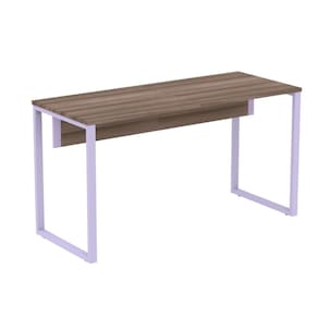 Mesa Escritório P25 TUB Pandin 134 cm (Larg) Tampo MDP Walnut Pé Aço Tubular Lilás
