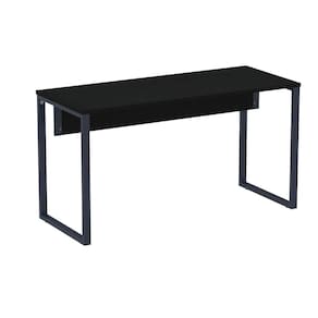 Mesa Escritório P25 TUB Pandin 134 cm (Larg) Tampo MDP Preto Pé Aço Tubular Azul Del Rey