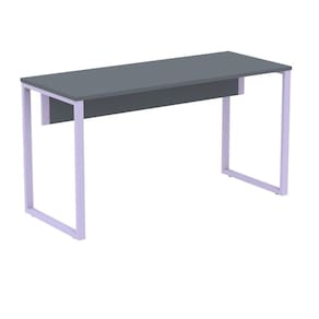 Mesa Escritório P25 TUB Pandin 134 cm (Larg) Tampo MDP Grafito Pé Aço Tubular Lilás